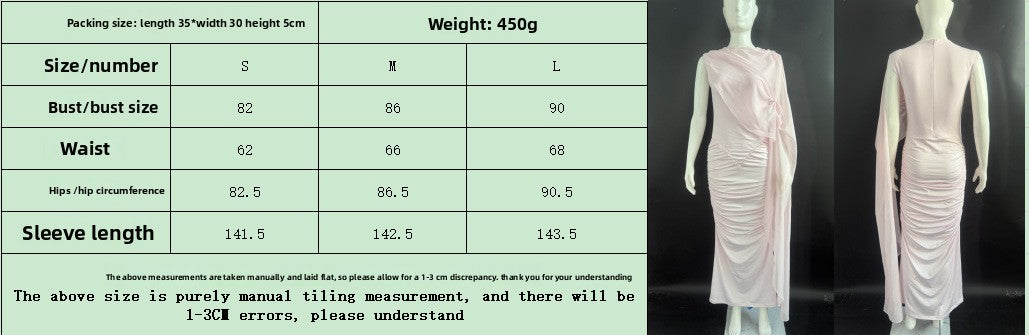 New fashion shawl pleated gauze hip skirt slim fit sexy European and American dress