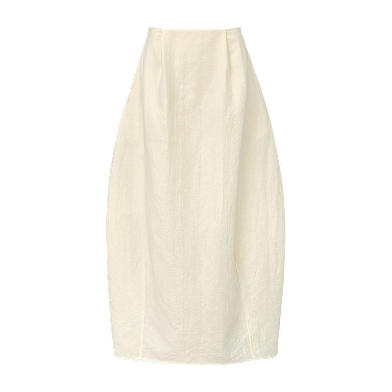 Cotton and linen lantern skirt~ design cocoon high waist skirt
