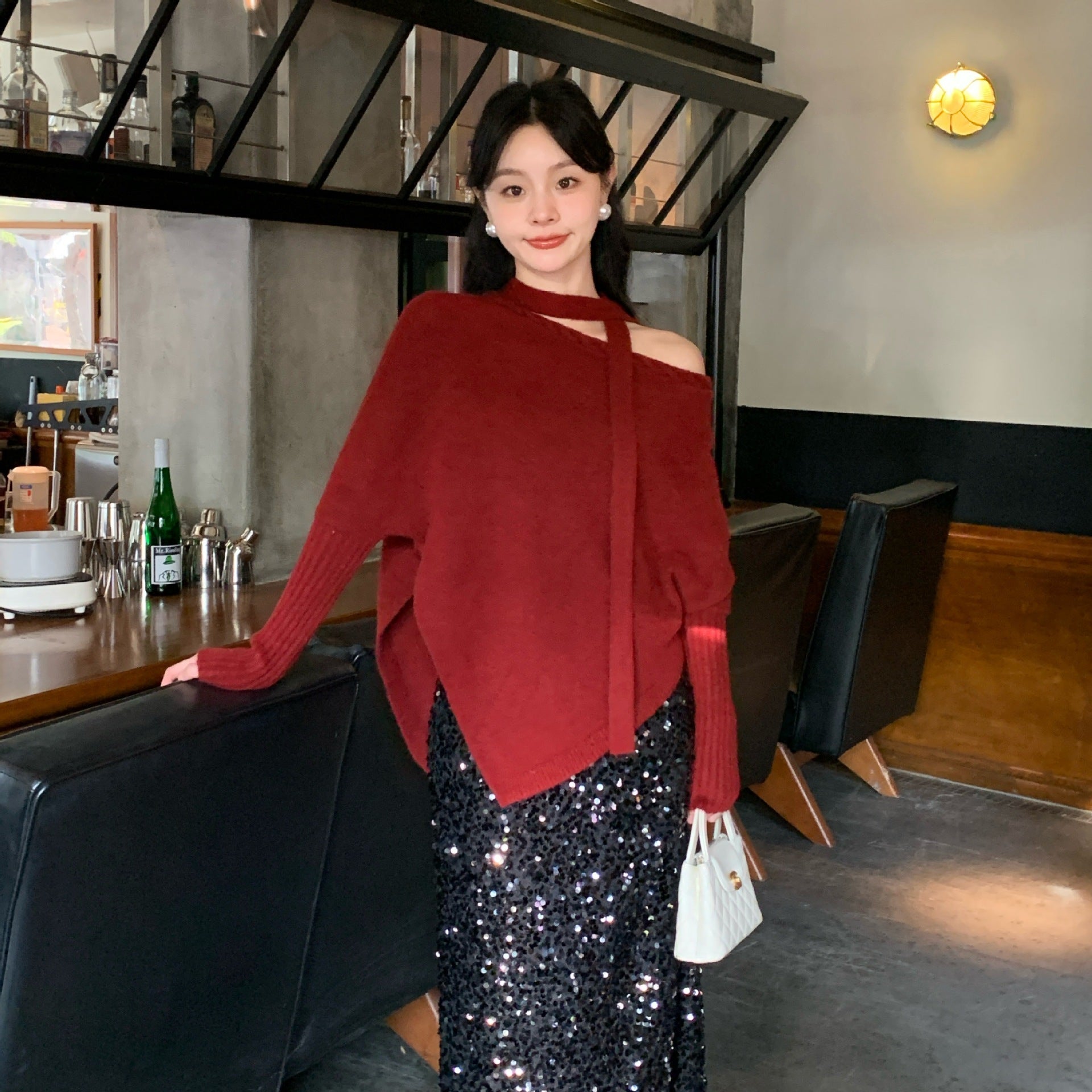 Five-color sweater lazy wind streamer scarf loose irregular two wear