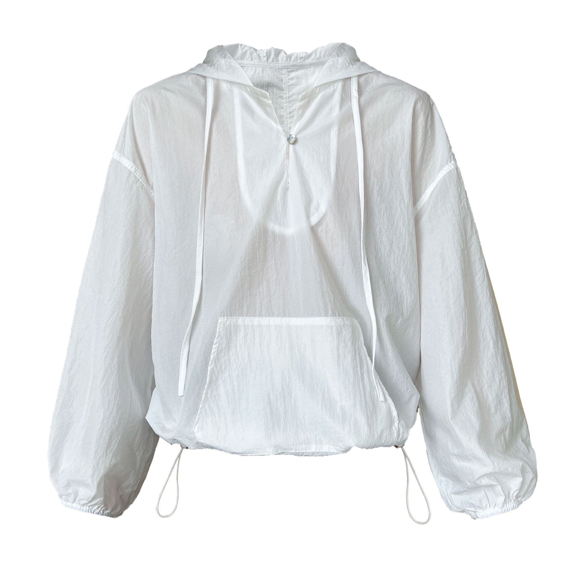 Simple hooded UPF50 + sunscreen clothing casual loose lazy long-sleeved thin pullover top women