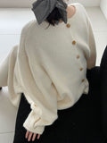 Korean autumn and winter warm back buttons lazy sweater + skirt women's new gentle suit