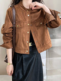 Suede short coat women's autumn new design sweet cool locomotive tooling jacket top