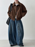 Korean ins Maillard short suede jacket women's autumn new velvet lapel small coat