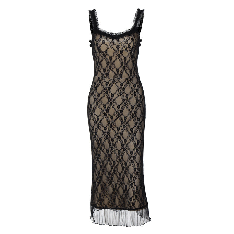 Lace Detail Cami Dress with Bow