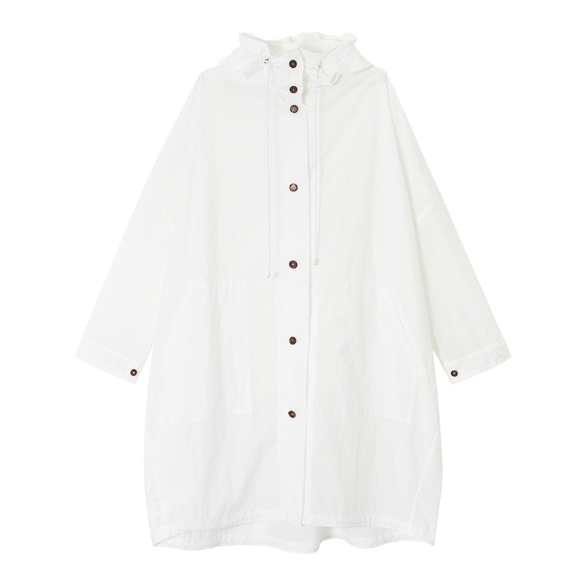 Spring design feeling light wrinkle feeling stand collar anti-wrinkle non-ironing sunscreen long trench coat