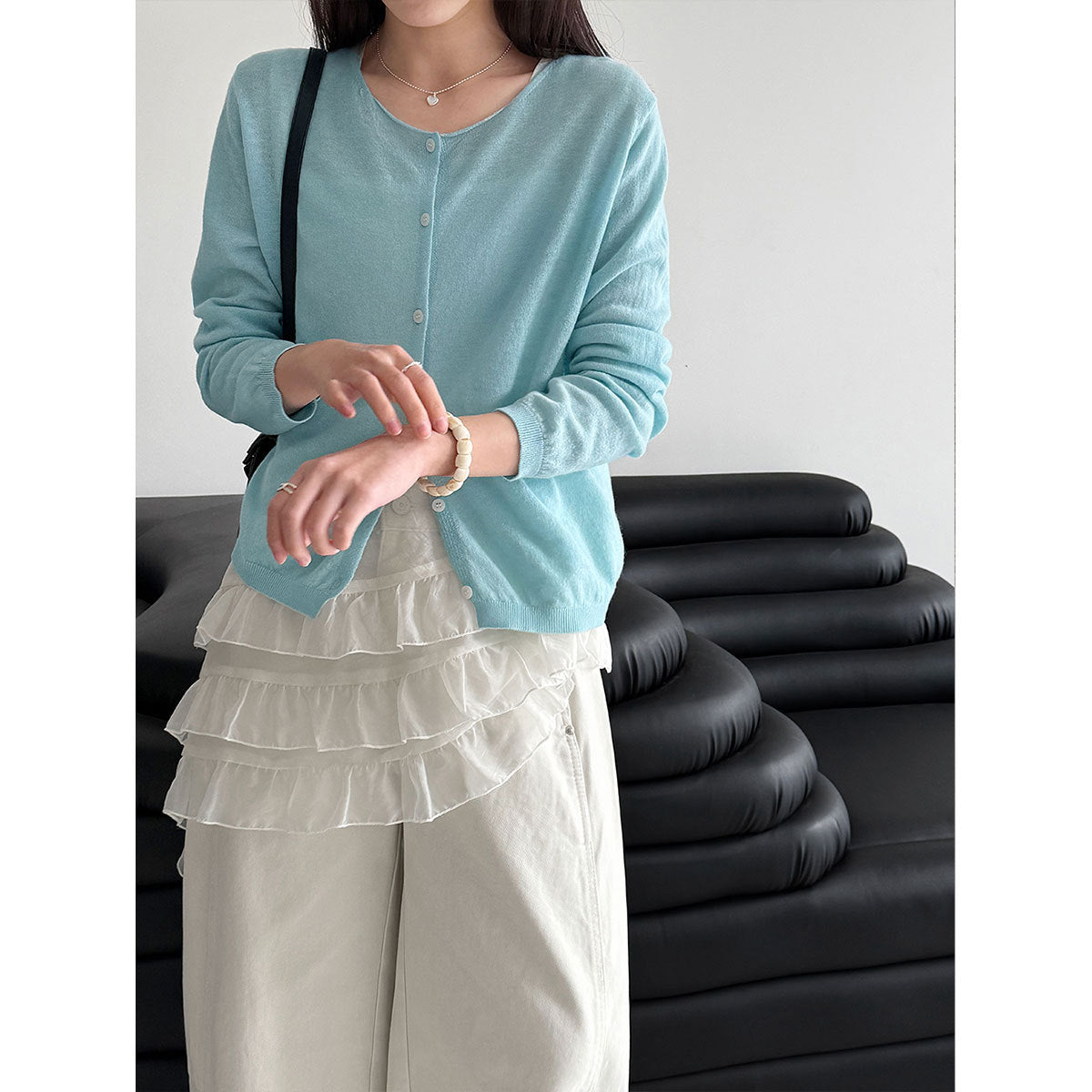 Heavy Industry 100 wool gentle wind soft waxy knitted cardigan women's spring lazy wind sweater