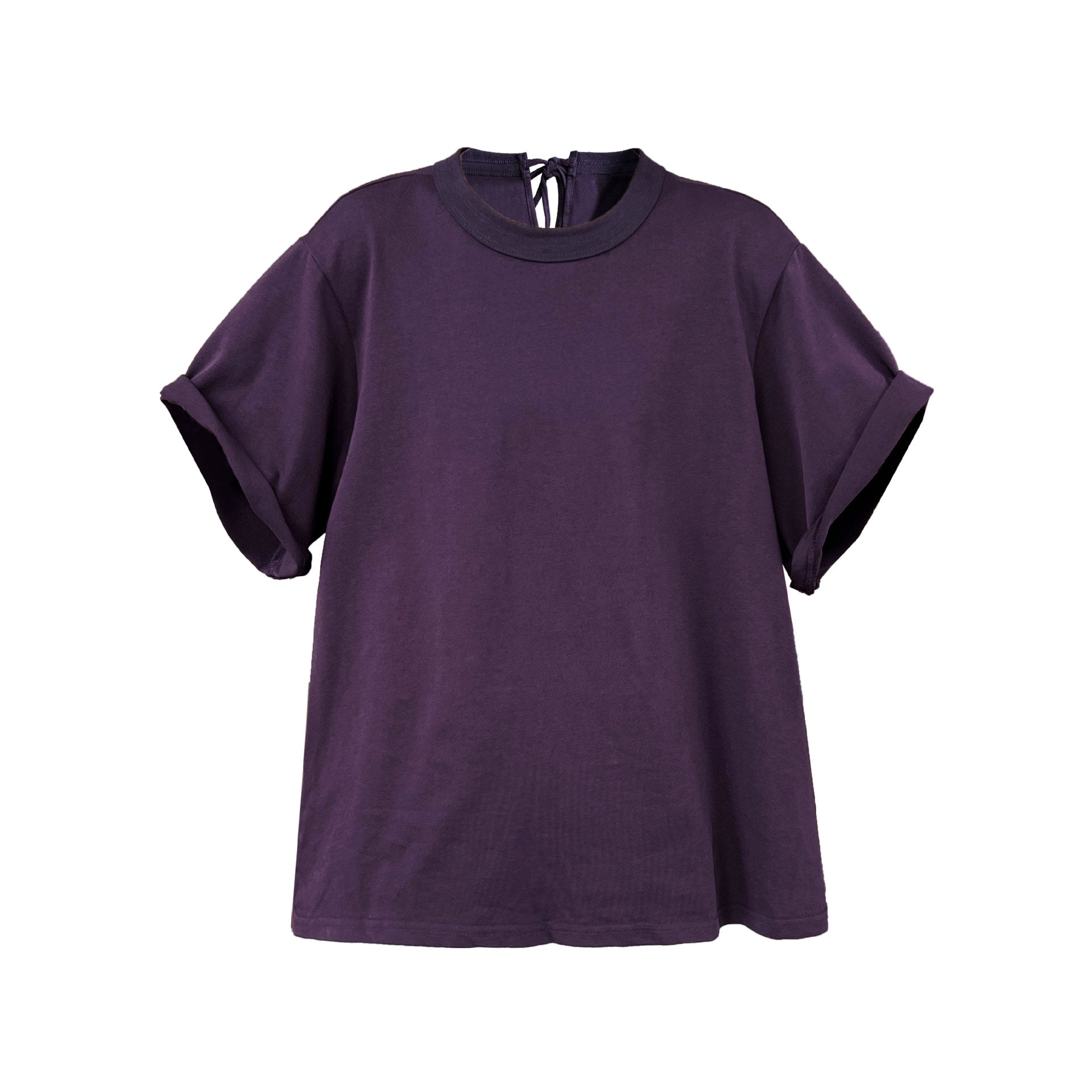 Korean lazy wind curled round neck T-shirt summer new back strap loose short-sleeved top 2711