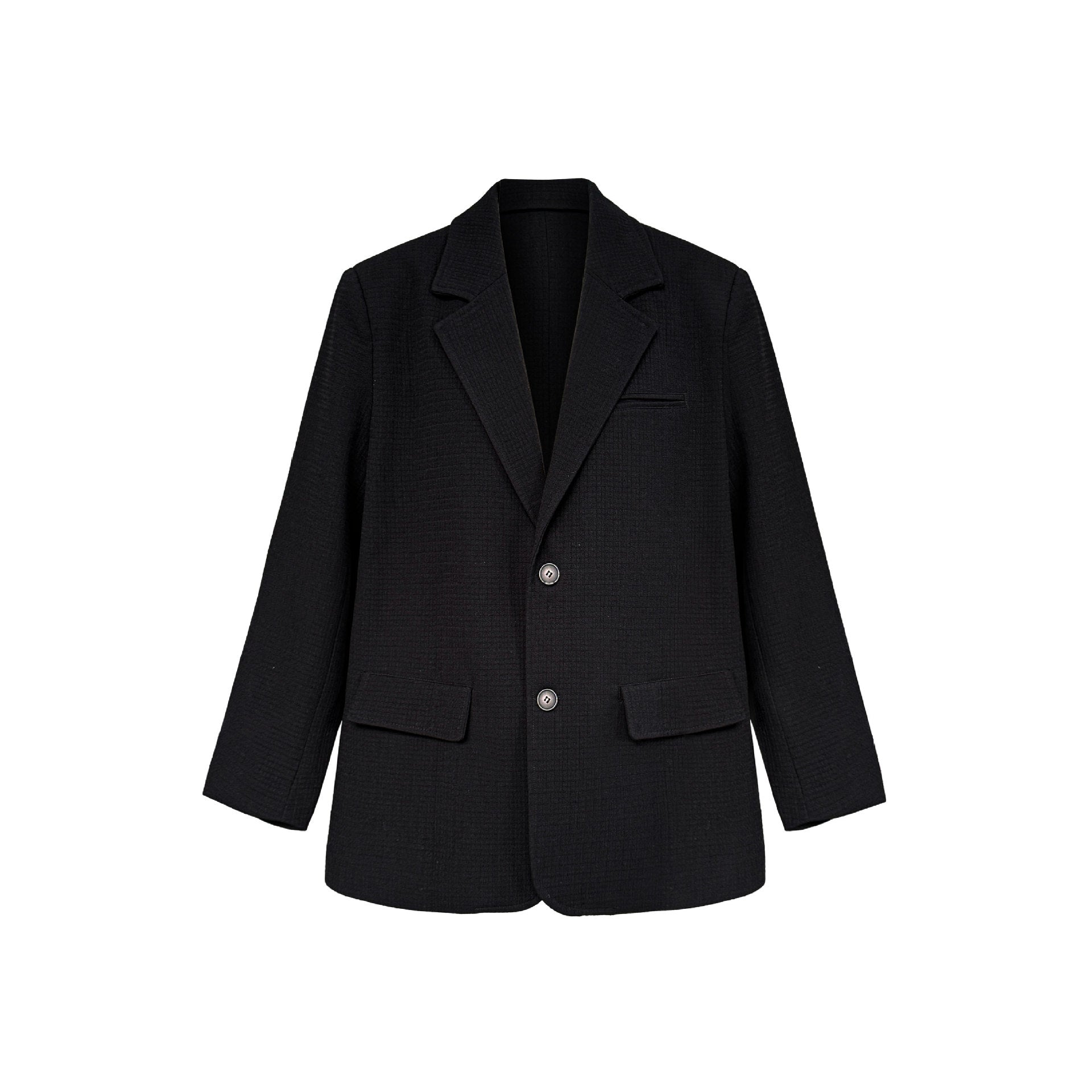 Silhouette casual commuter textured waffle suit women's autumn vintage baggy jacket