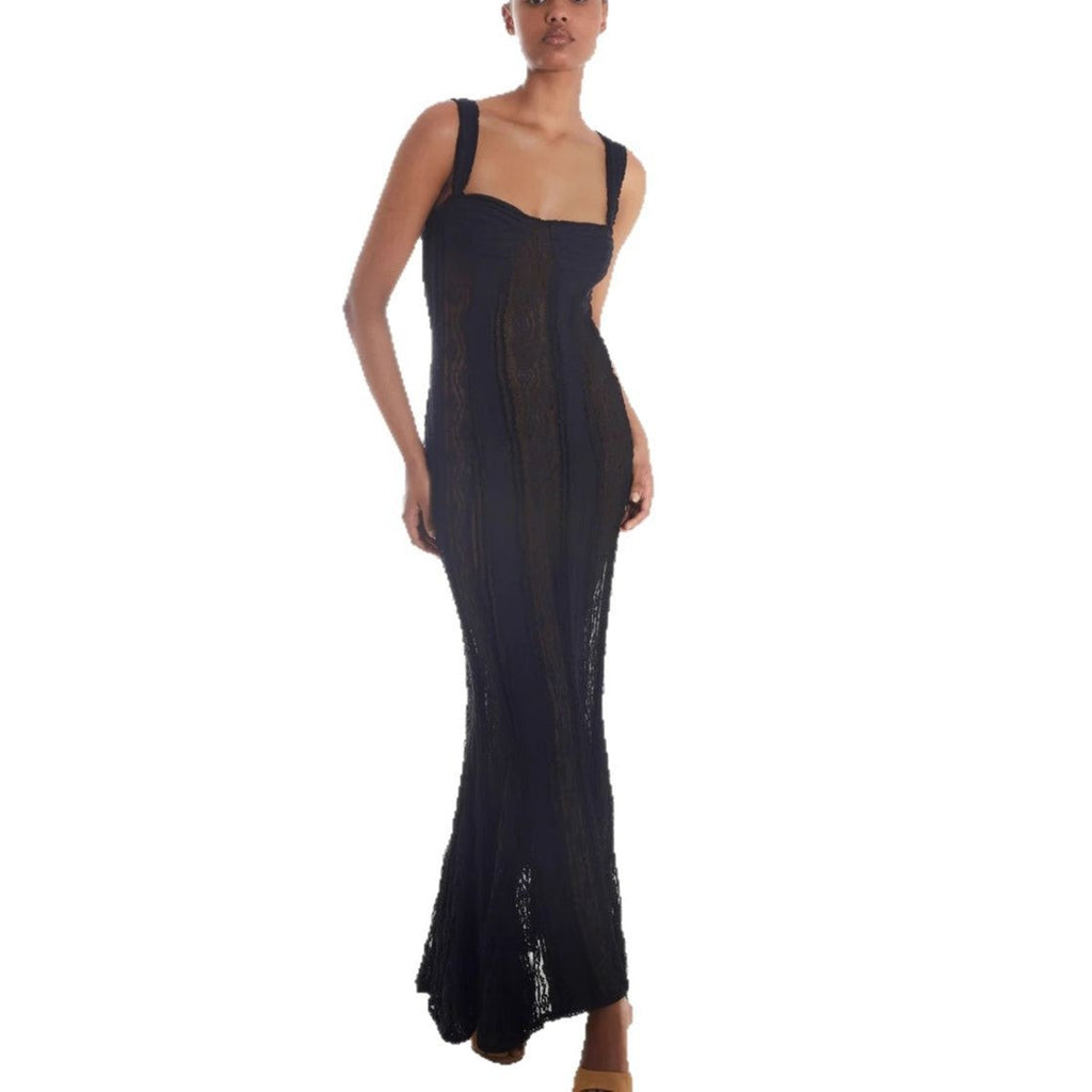 Spot Women's Fashion Suspender Skirt Sexy Hollow Lace Slim Spice Girl Shoulder Dress Women