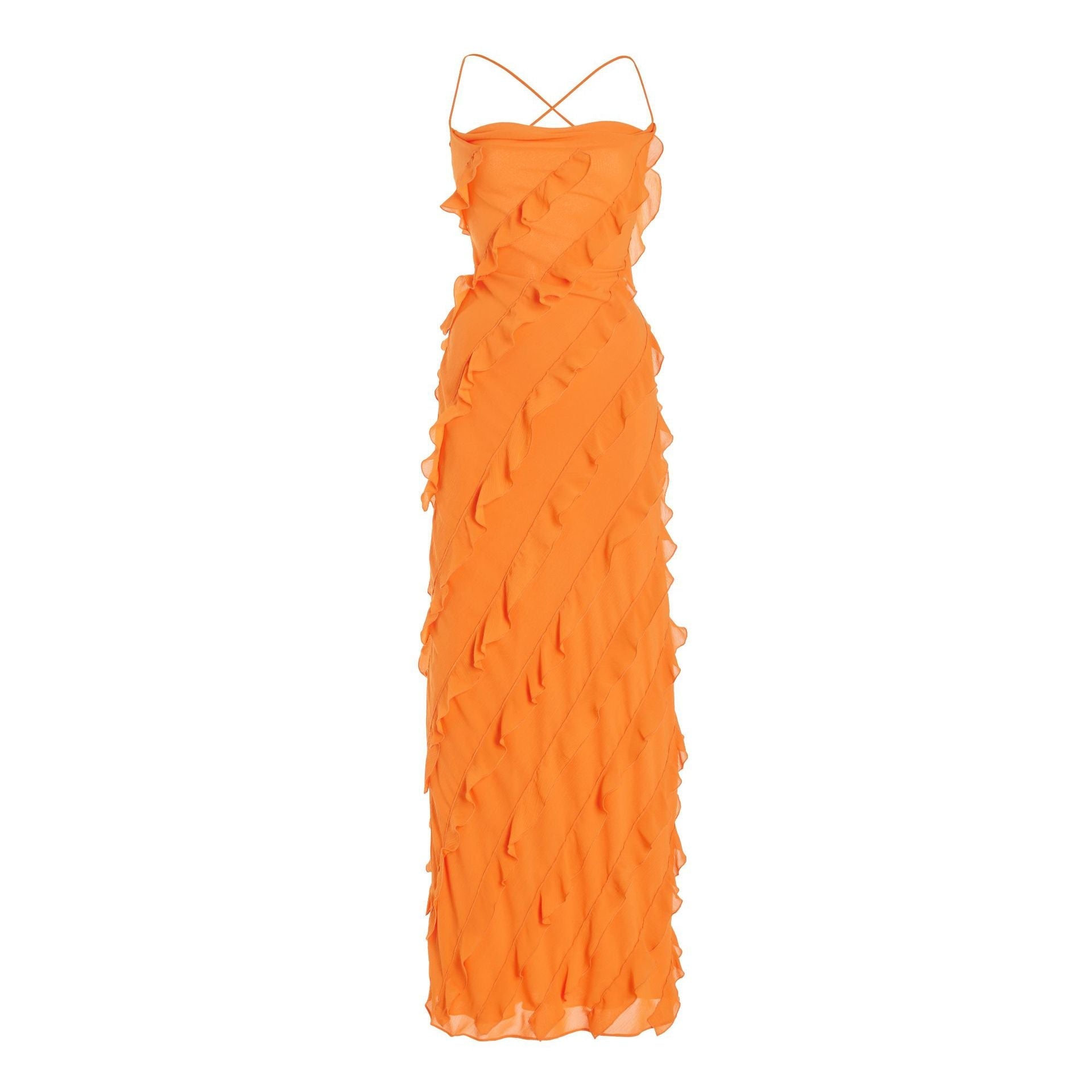 Split holiday suspender dress