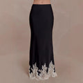 New vacation style mopping splicing skirt sexy satin lace lace skirt women