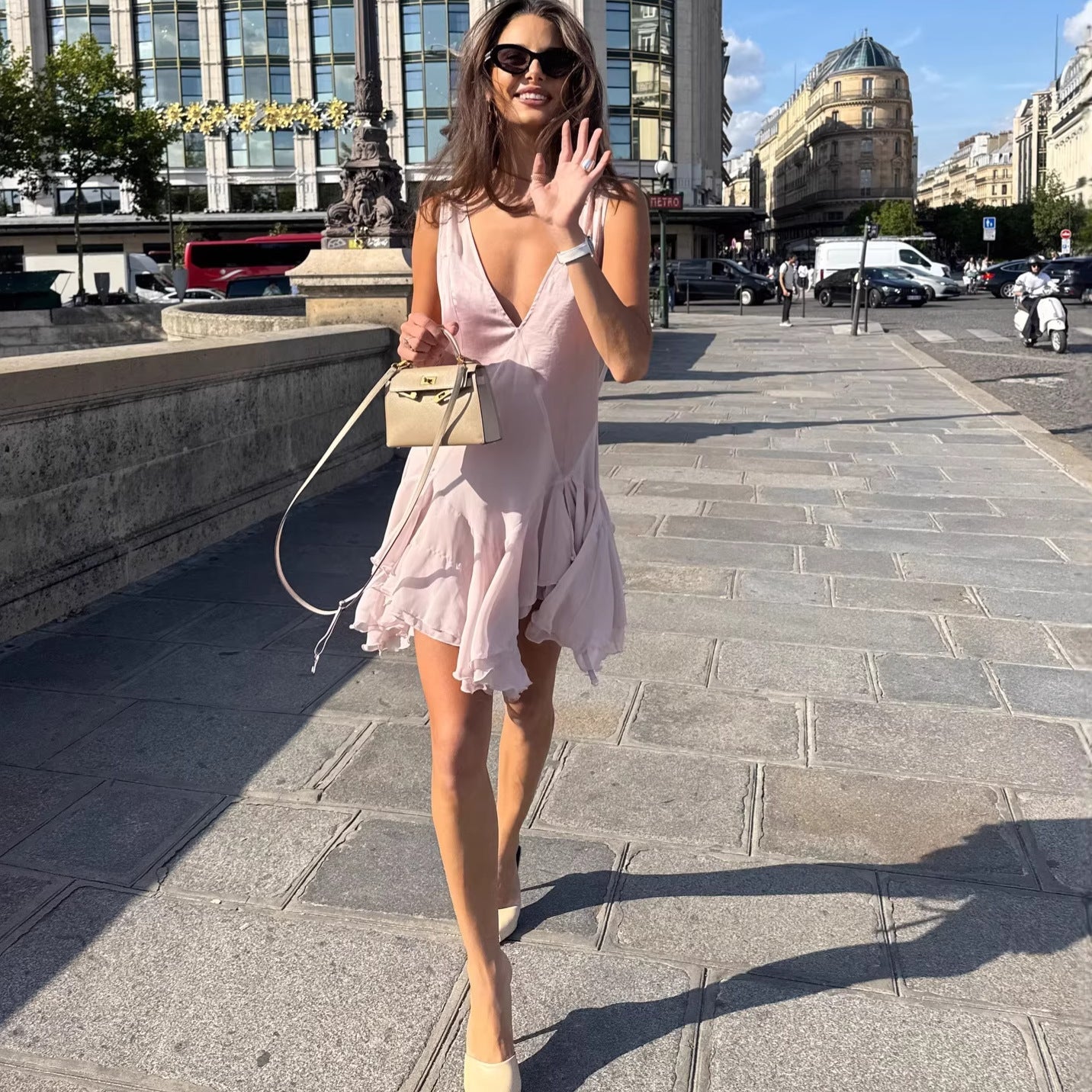 Fashion sexy babes irregular chiffon short skirt pure desire style European and American dress
