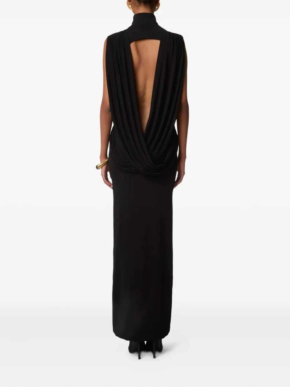 High neck sleeveless hip skirt halter cape design sense sexy European and American dress women