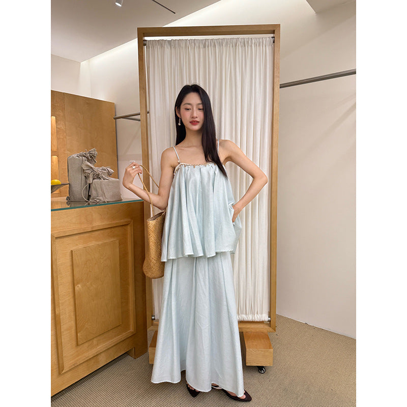 Fairy light Tencel drape high waist a word skirt