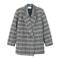 Autumn Design Retro Casual Wool Plaid Classic Wide Shoulder Suit