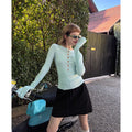 Rebel Sweetheart Hollow Knitted Sweater Bottom Shirt French Gentle Long Sleeve Top