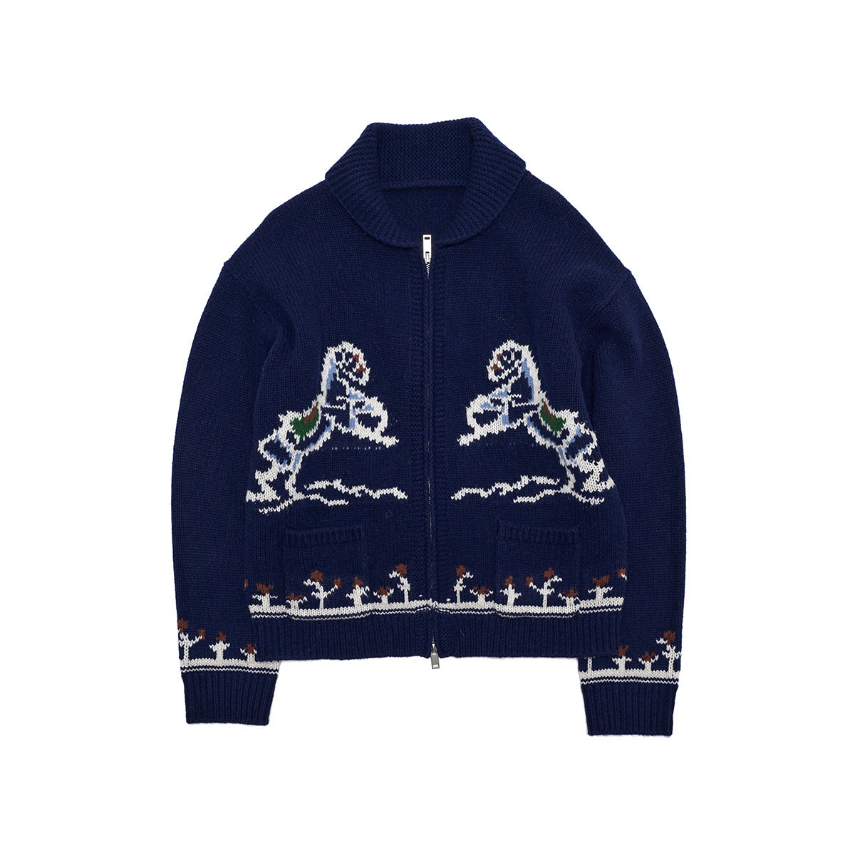 Early spring new casual lapel wool classic versatile pony snow woolen cardigan