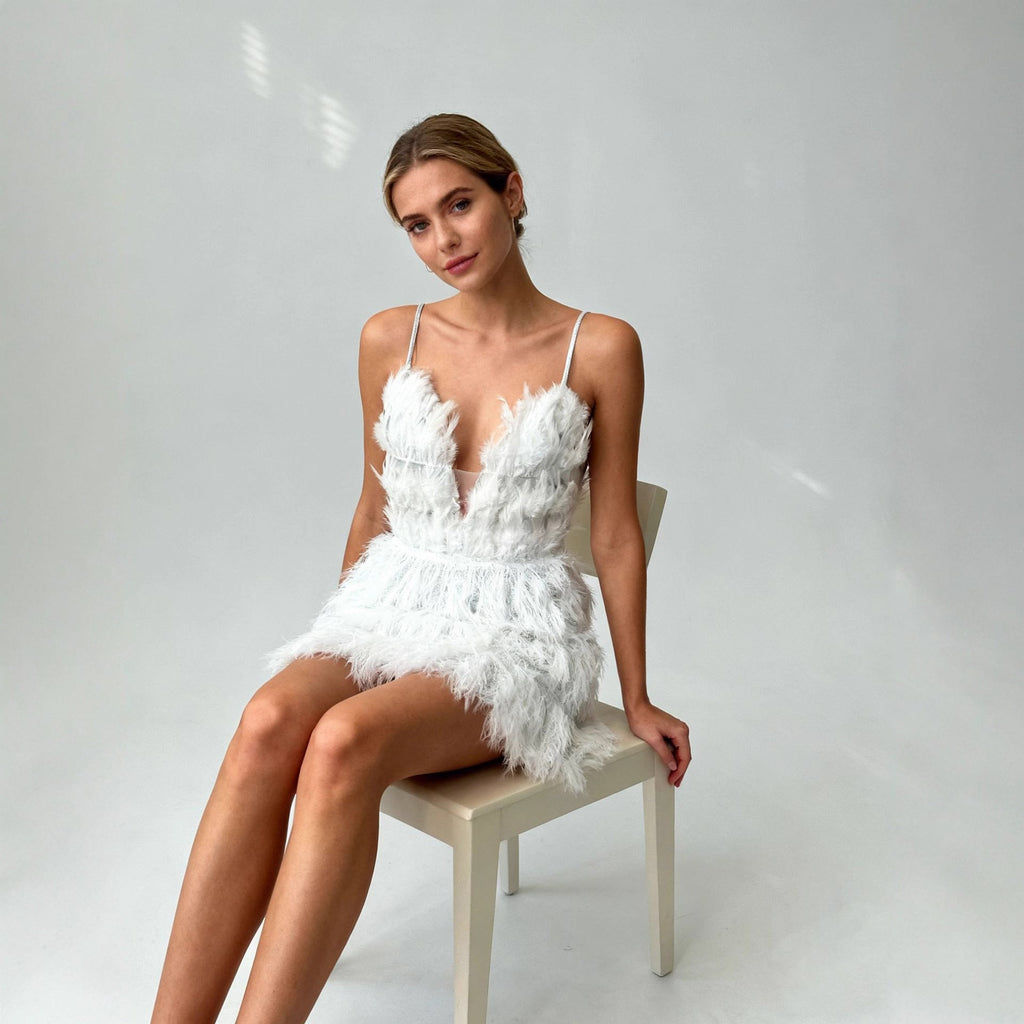 Feather Mini Dress