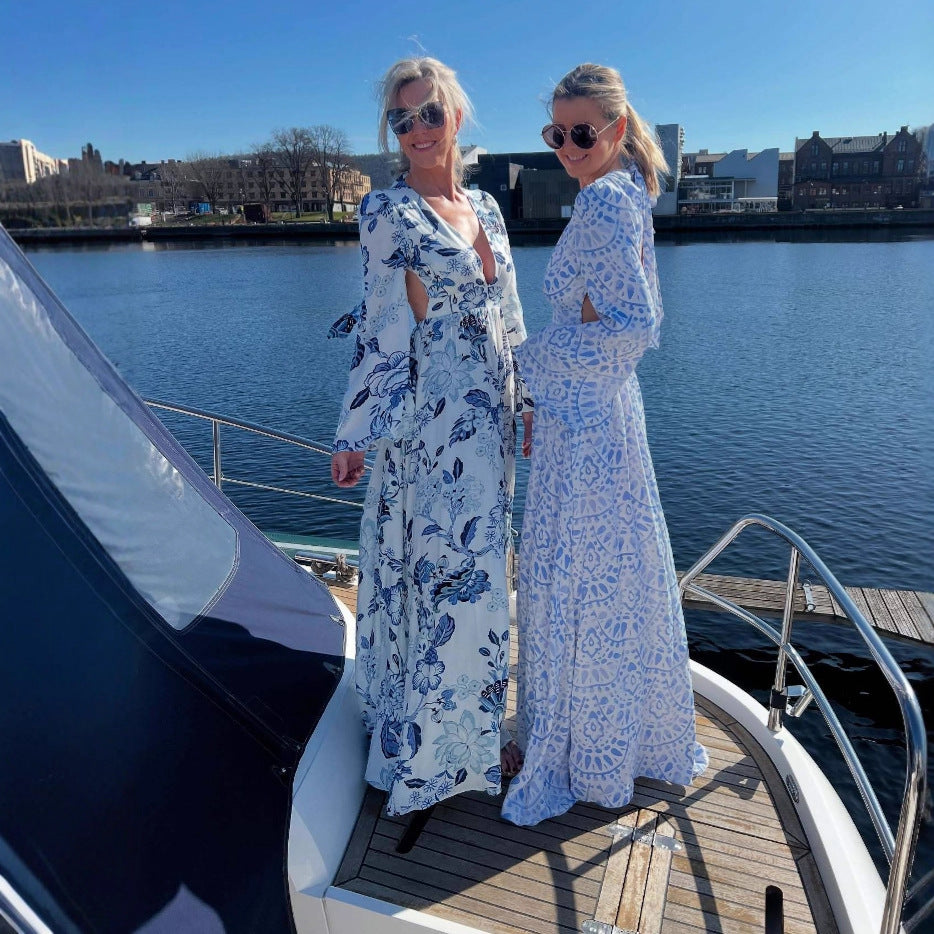 Casual loose long-sleeved sexy dress