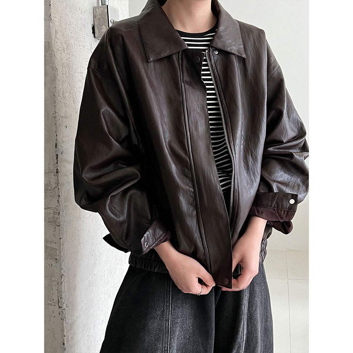 American retro trendy motorcycle jacket