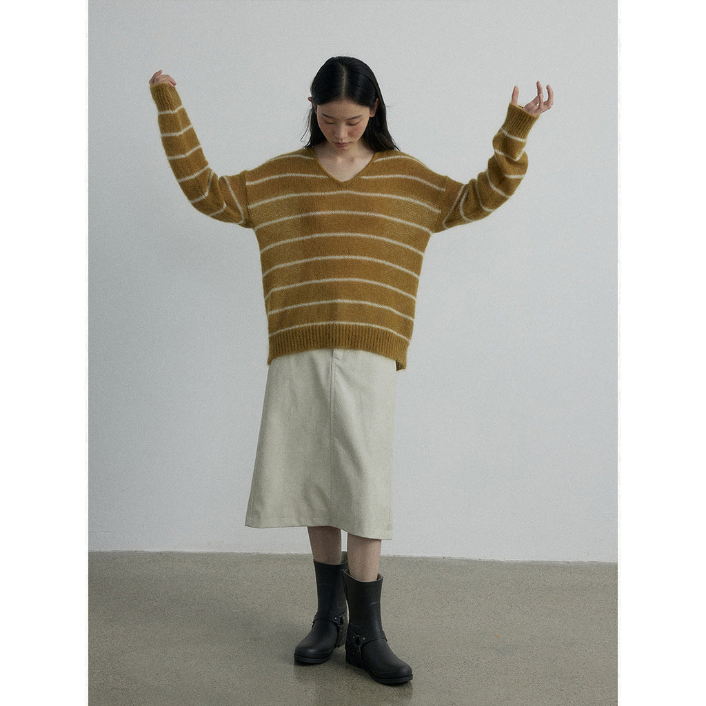 Autumn new casual high-waisted retro old-fashioned versatile straight tube medium and long leather skirt