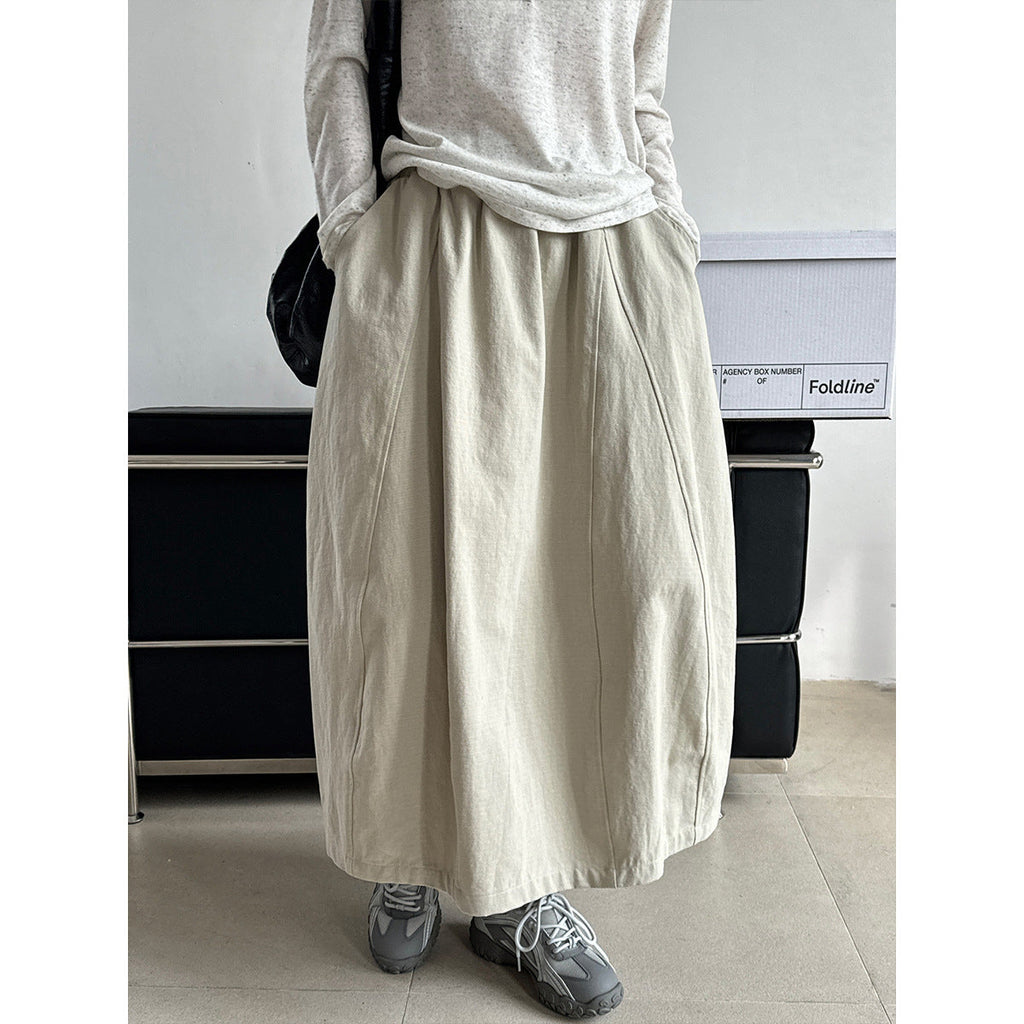 New loose and thin versatile flower bud a word medium and long dress
