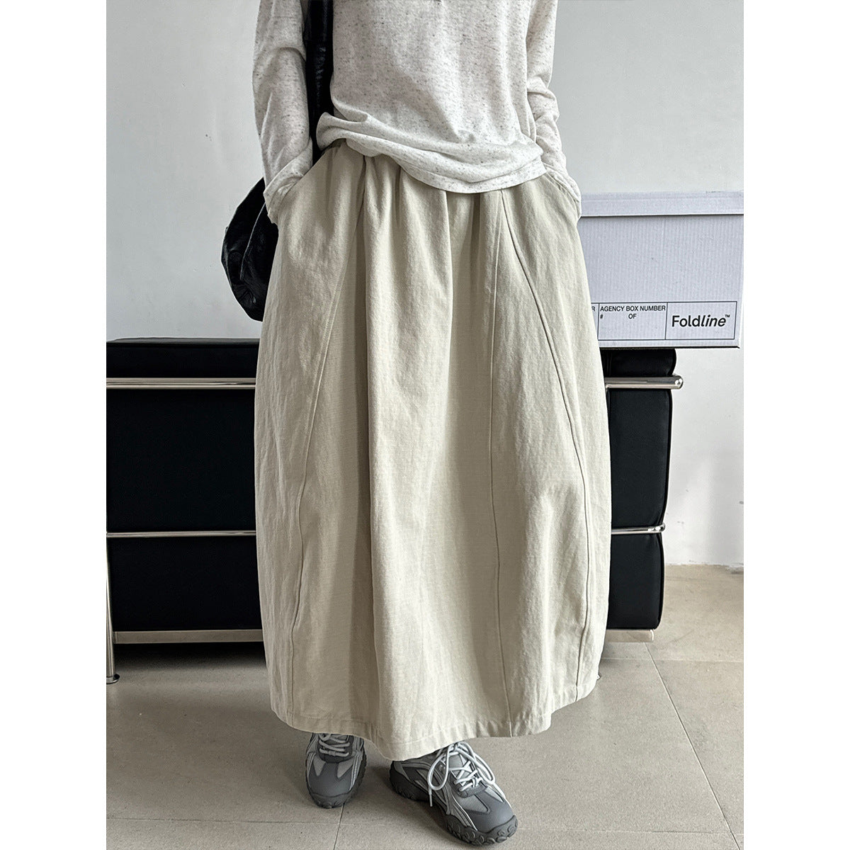 New loose and thin versatile flower bud a word medium and long dress