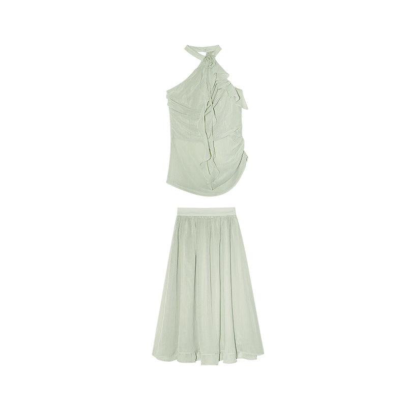 Fashion suit Sleeveless neck two-piece set