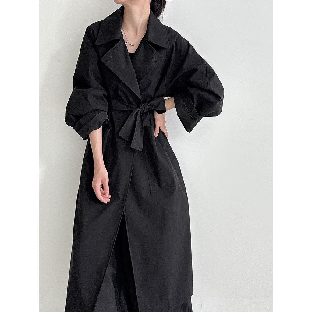 Premium retro loose big pocket trench coat niche coat women's autumn new loose coat 3726