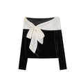Chic Sweet Sexy Long Sleeve Bow Top