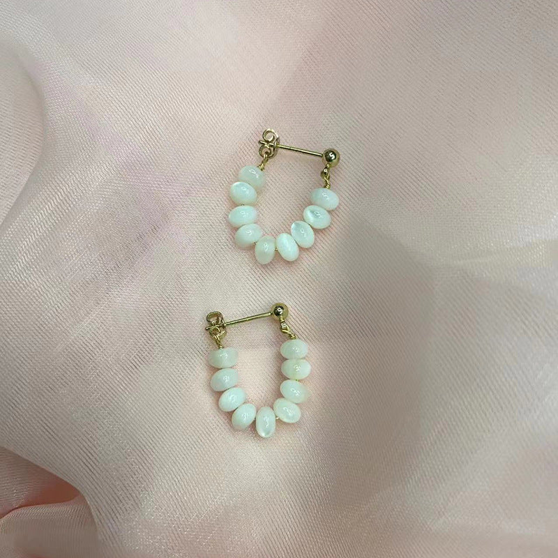 Green earrings New stud earrings Tide light luxury earrings High-end niche design Earrings Temperament Women's Summer