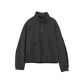 Spring new casual pure cotton stand-up collar easy versatile curved sleeve half zipper sweater