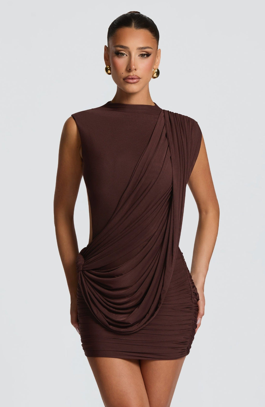 Fashion Pleated Slim Hip Wrap Skirt Halter Sexy Spice Girl Holiday Dress