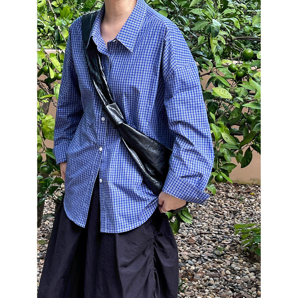 Temperament plaid shirt jacket women's spring new top cold department high-end shirt