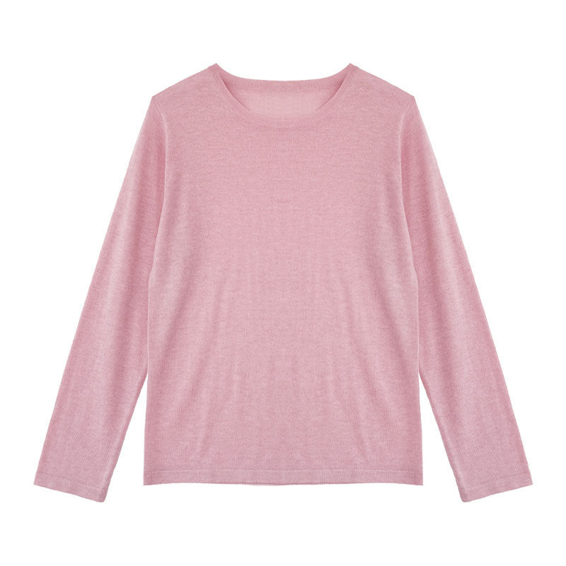 Soft waxy wool knitted sweater bottoming shirt women's autumn new pullover basic versatile long-sleeved T-shirt