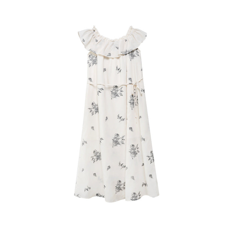 Sexy one-word shoulder halter dress