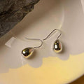 Small Silver Egg Series Water Drop French Simple Versatile European and American Metal Temperament High Cold Fashion Earrings Earrings Earrings