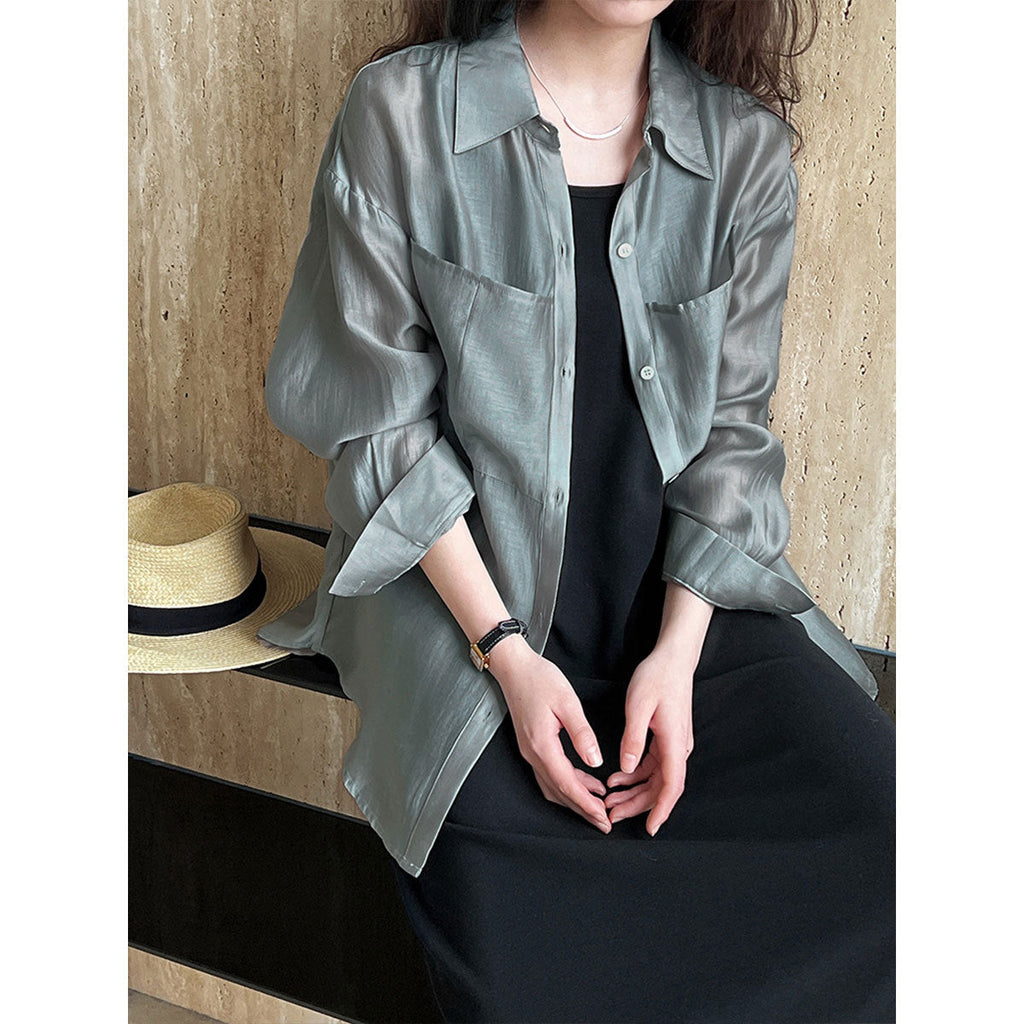 Summer micro-perspective hazy high-end thin cardigan