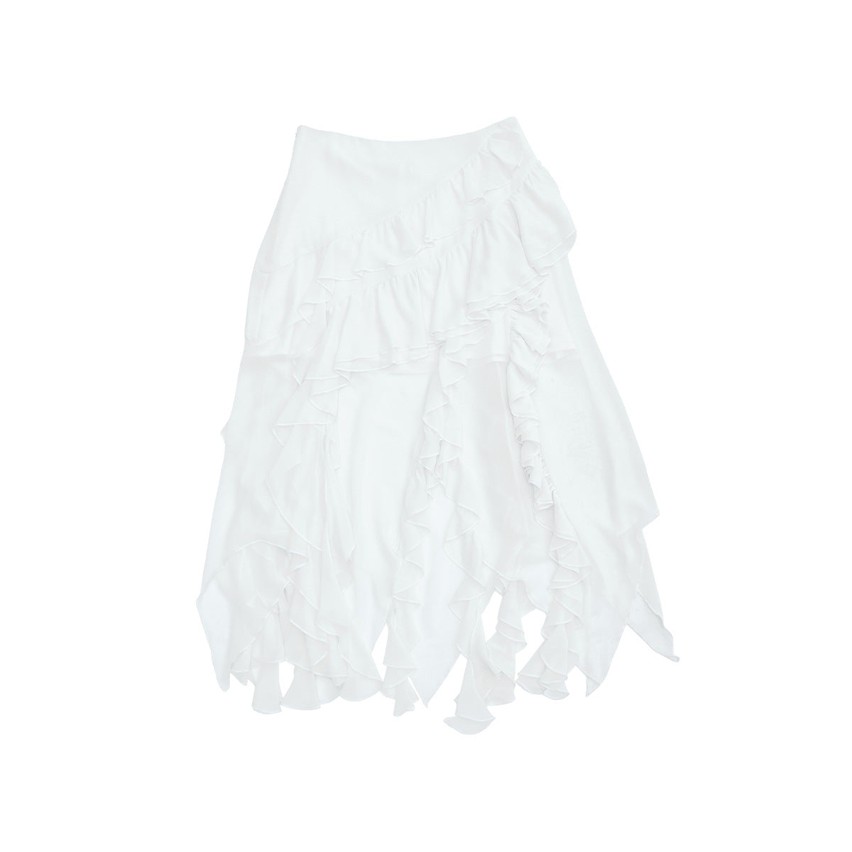 Spring new casual irregular easy solid color versatile medium and long skirt