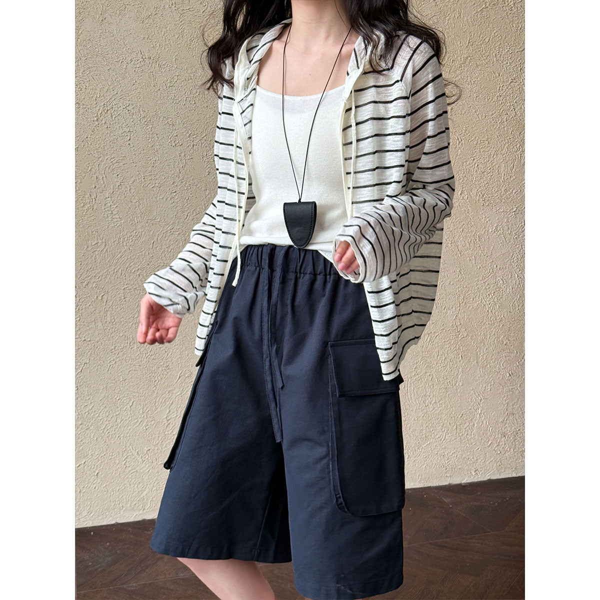 Japanese stylecasualworkwear style shorts ins women's summernew arrival hong kong style loosehalf lengthstraight-legshorts