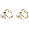 Simple ear clips without pierced ears for girls, super fairy style, niche design, pearl stud earrings, tide earrings, gold-plated.