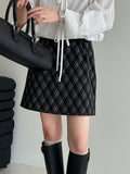Korean college style temperament plaid skirt women's autumn new high waist and thin A-shaped hip skirt 9793