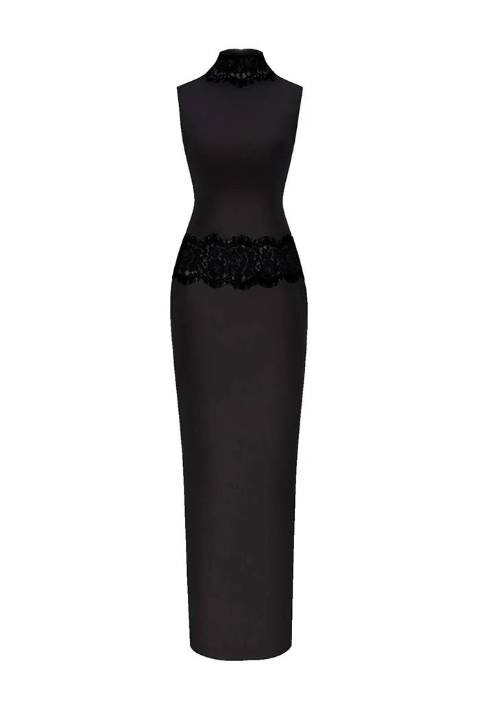 Sexy backless slim split dress