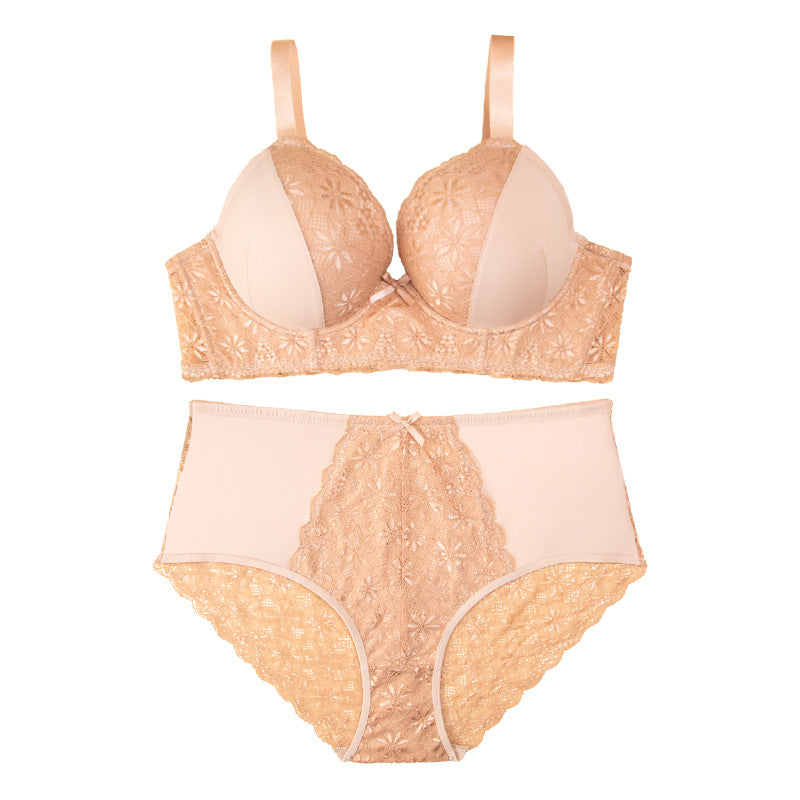 Thin lace, big breasts show small breasts, close breasts, bra, fat mm, upper support, anti-sagging, large size underwear, bra.