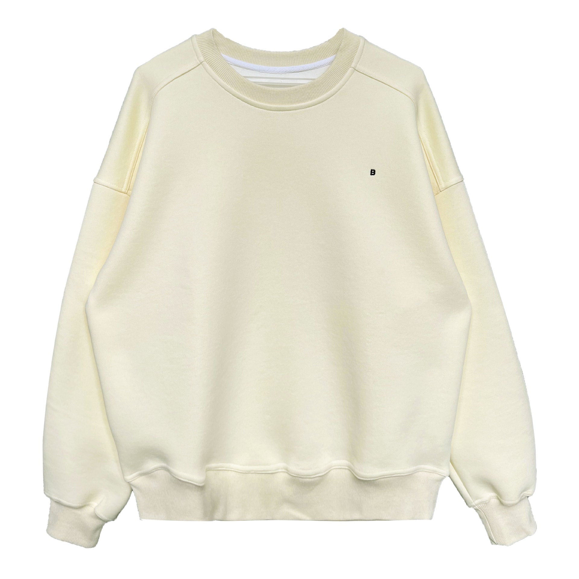 Simple silhouette loose BF solid color lazy pullover sweatshirt women's ins monogram embroidered long sleeve top