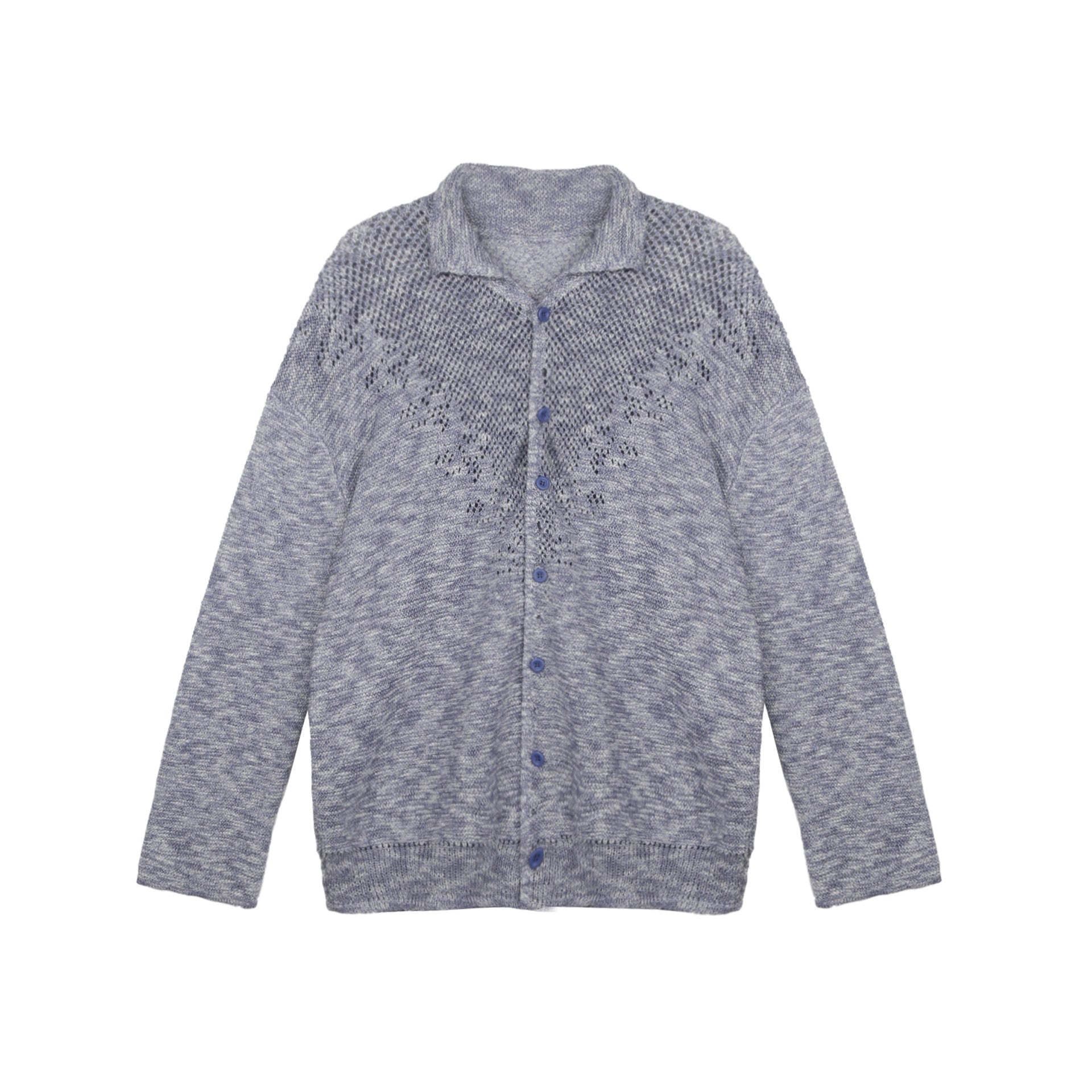 Hollow POLO neck sunscreen cardigan knitted sweater loose outer long-sleeved top