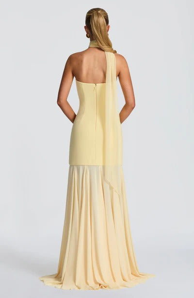 Ribbon gauze splicing tube top skirt slim fit sexy backless dress