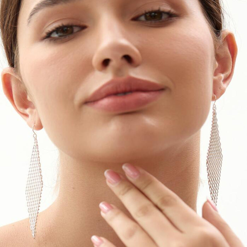 Hot-selling fringed earrings exaggerated high-end long chain earrings wind earrings factory direct sales
