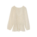 Early French fashion age-reducing temperament long-sleeved waist backless chiffon shirt for women