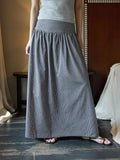 Tencel linen plaid pendulum covering meat and showing thin skirt